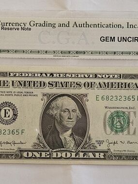 Certified Gem Uncirculated 66 One Dollar Note